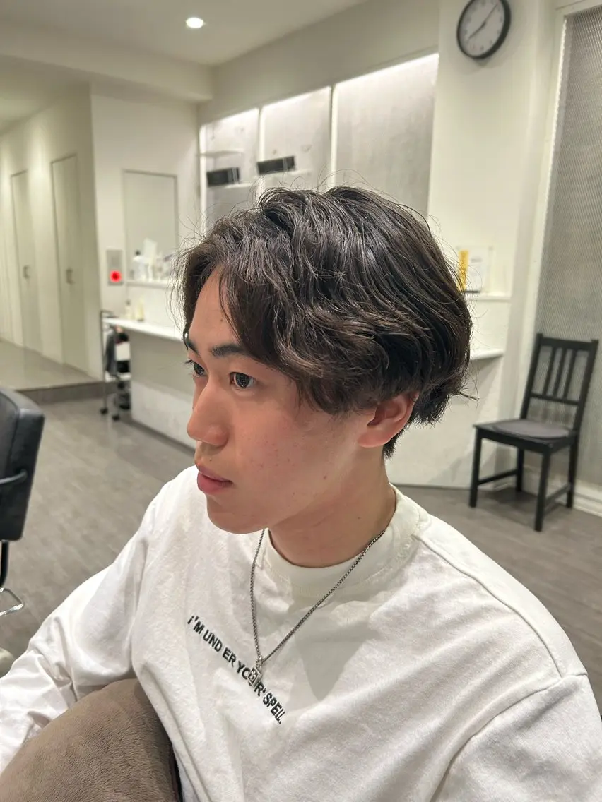 ショート パーマ メンズ フェザーパーマ メンズパーマ カット パーマ トリートメント cocotte 💟草間紫音💟のヘアスタイル