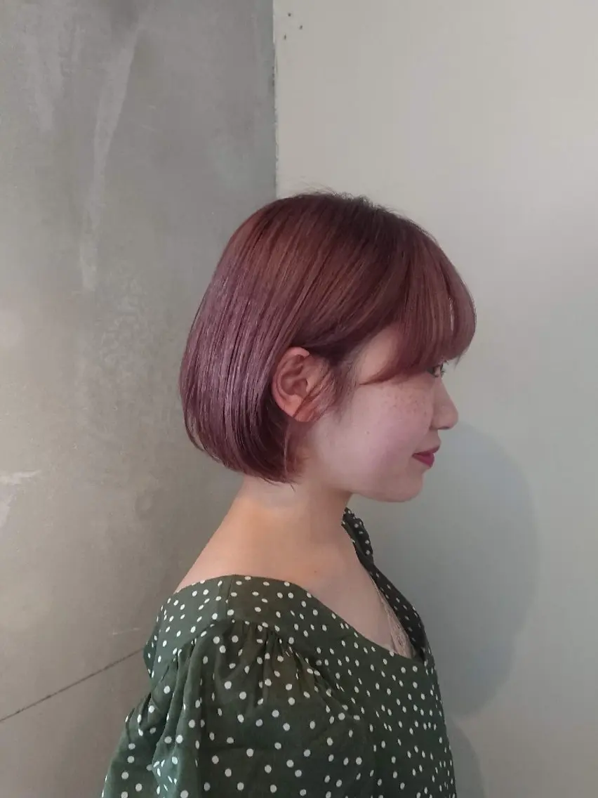 ショート カラー ピンクカラー ボブ カット ヘアカラー シオリ/toki ✂️ショート専門店のヘアスタイル