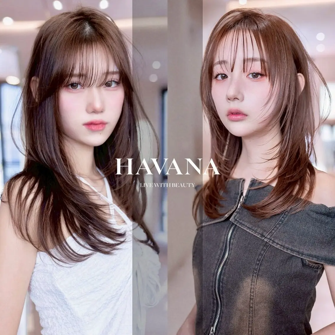 セミロング カラー ブラウンカラー 韓国風ヘア レイヤーカット 小顔カット カット ヘアカラー ヘアセット 韓国レイヤー🇰🇷 韓国研修◎渋谷カイトのヘアスタイル