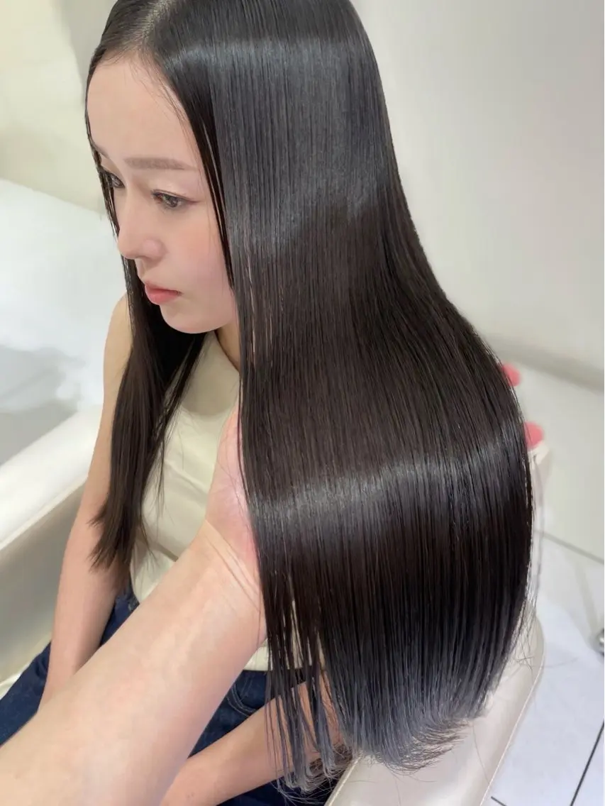 ロング カラー 髪質改善 トリートメント 縮毛矯正 トリートメント 6月NEWopen/ MINAMI🩶のヘアスタイル