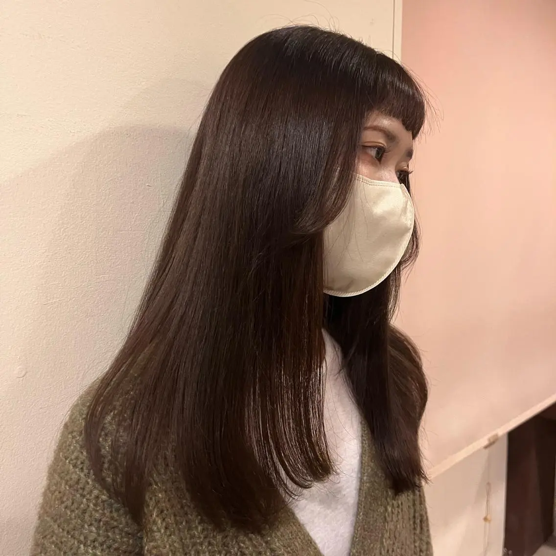 セミロング カラー ブラウンカラー ラベンダーカラー ラベンダーブラウン TheEct🫧ca now SUZUNOのヘアスタイル
