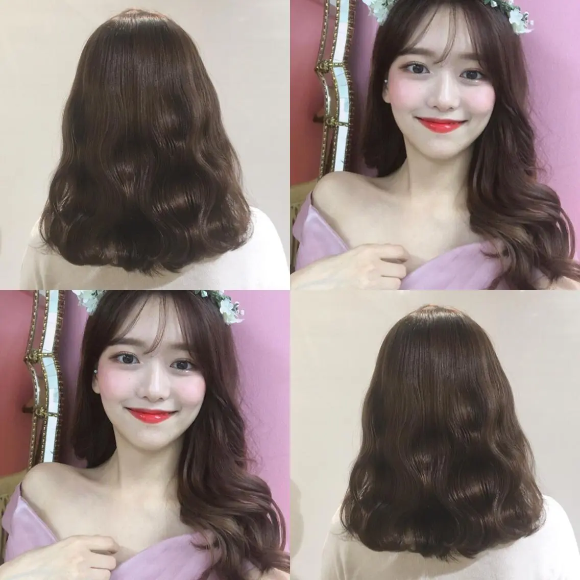 ミディアム カラー ヘアアレンジ ブリーチ ブラウンカラー 透明感カラー グレージュ 柔らか垢抜けｶﾗｰと ｶｯﾄ🫧ASUKAのヘアスタイル