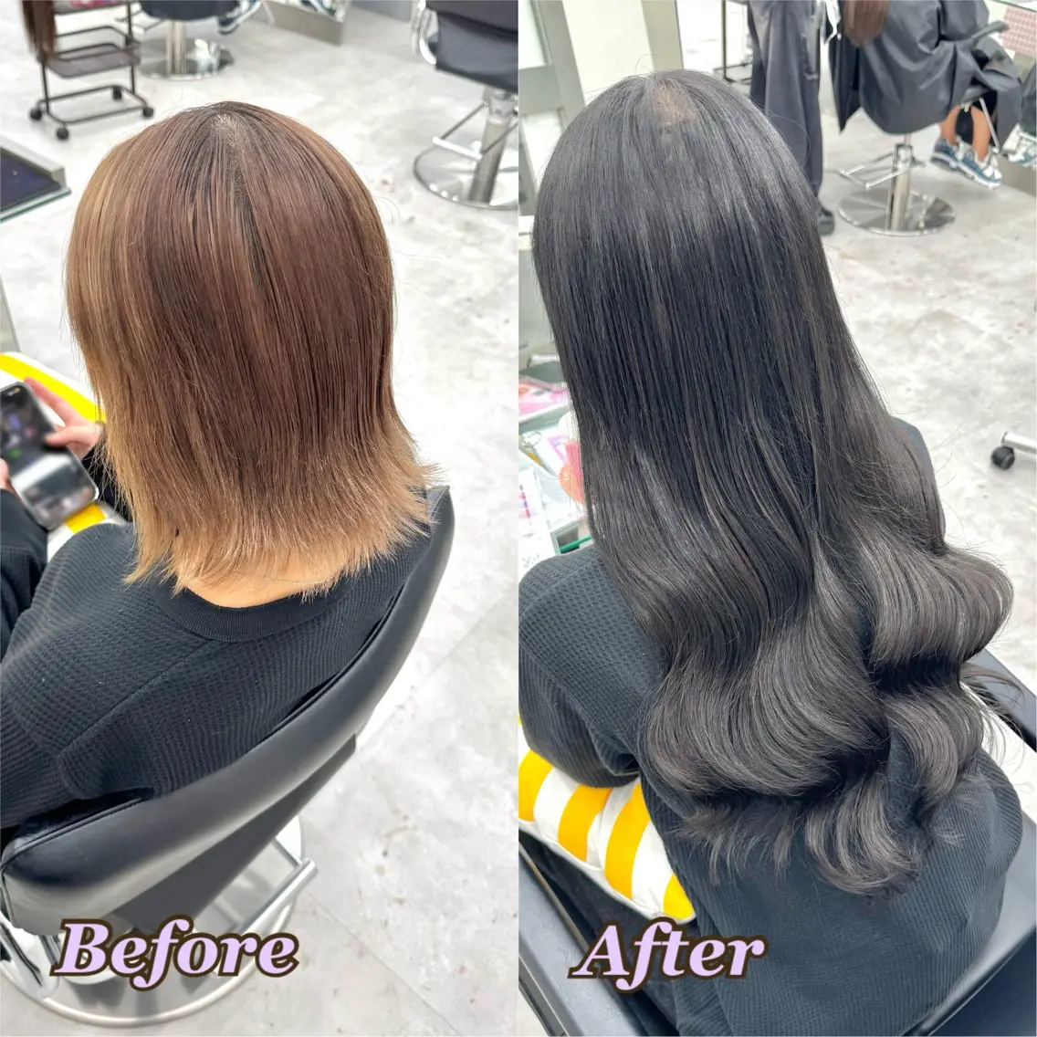 ヘアカラー エクステ ヘアメ🎀ハイトーン 🩵エクステ🪄しほのヘアスタイル