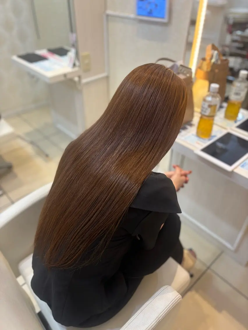 ロング 縮毛矯正 トリートメント はらだ すずのヘアスタイル