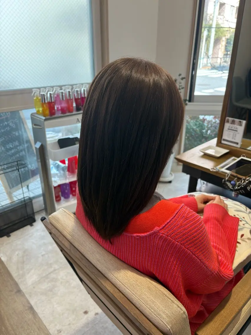 ロング カラー カット ヘアカラー 奥村 奈々加のヘアスタイル