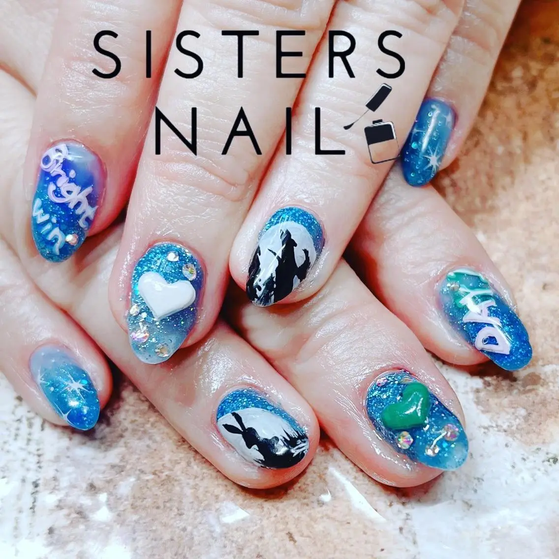 ネイル アートネイル キラキラネイル 冬ネイル sisters nail.fのネイルデザイン