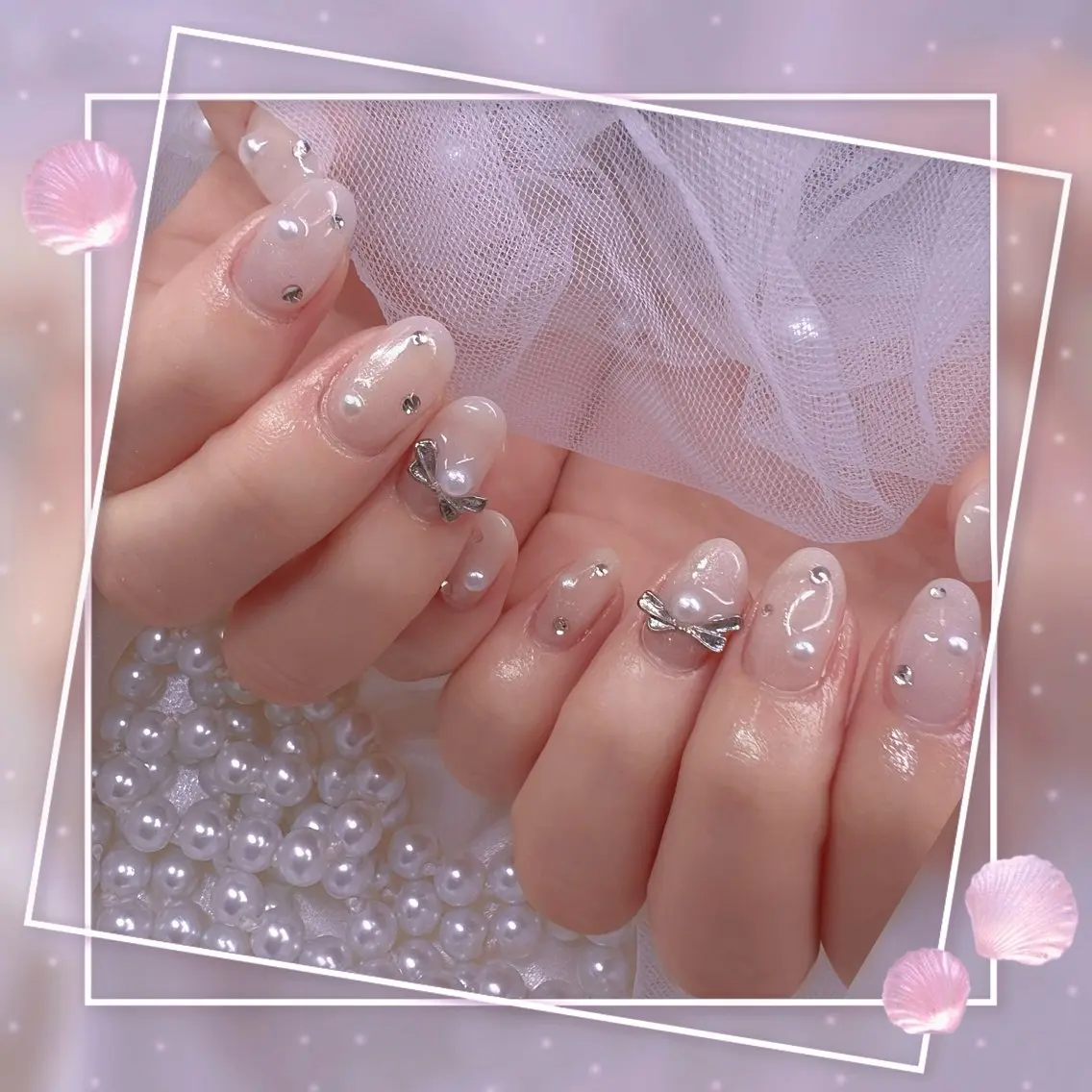 ネイル チークネイル ガーリー グラデーション マグネットネイル ピンク ハンドネイル Chill Nailsalonのネイルデザイン