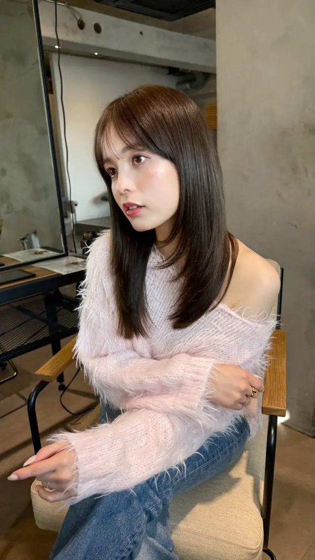 セミロング カラー グレージュ レイヤーカット カット ヘアカラー トリートメント ヘッドスパ 髪質改善カラーサロン 代表　KOHEIのヘアスタイル
