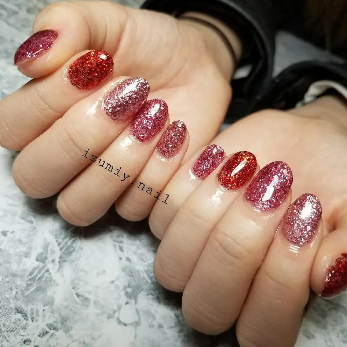 ネイル キラキラネイル ラメ(グリッター) izumiynail いずみのネイルデザイン