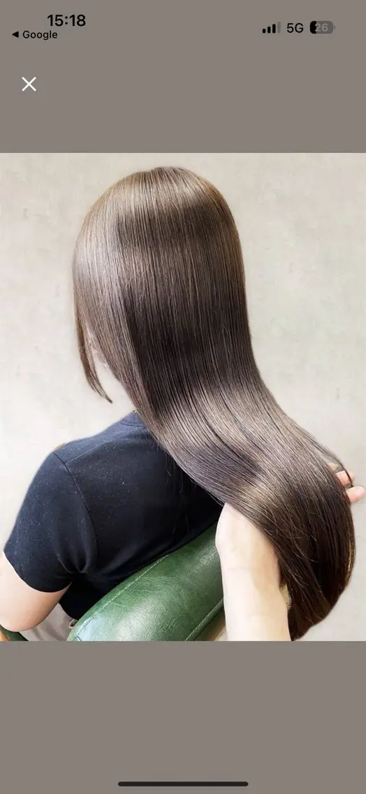 ロング 縮毛矯正 トリートメント センター南　髪質改善 大引　優のヘアスタイル