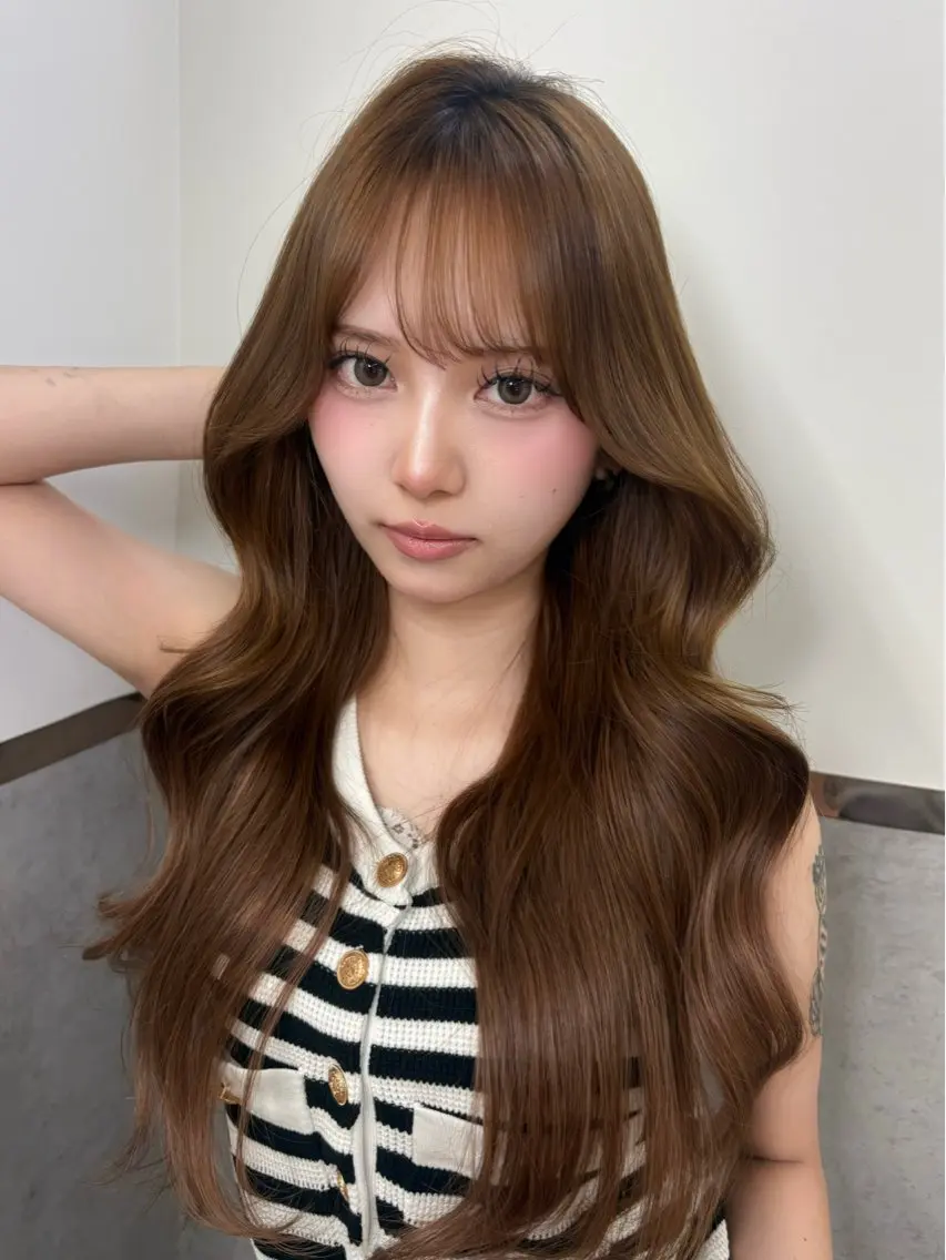ロング ヘアカラー トリートメント 🎀ダブルカラー/ 透明感カラー/翼🎀のヘアスタイル