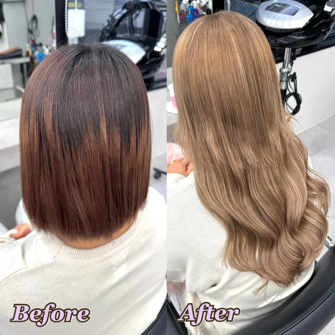ヘアカラー エクステ ヘアメ🎀ハイトーン 🩵エクステ🪄しほのヘアスタイル