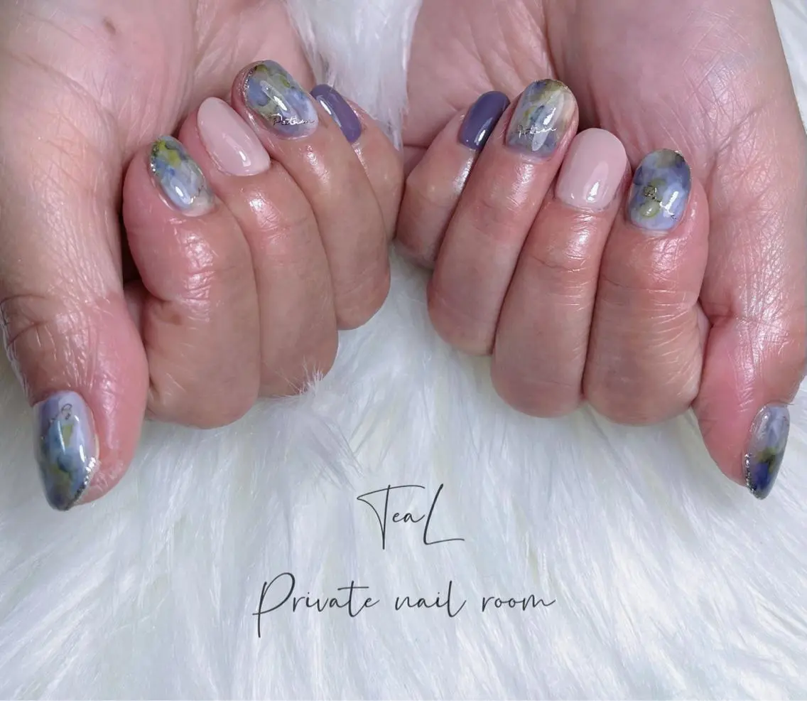 ネイル ニュアンスネイル 春ネイル TeaL nailのネイルデザイン