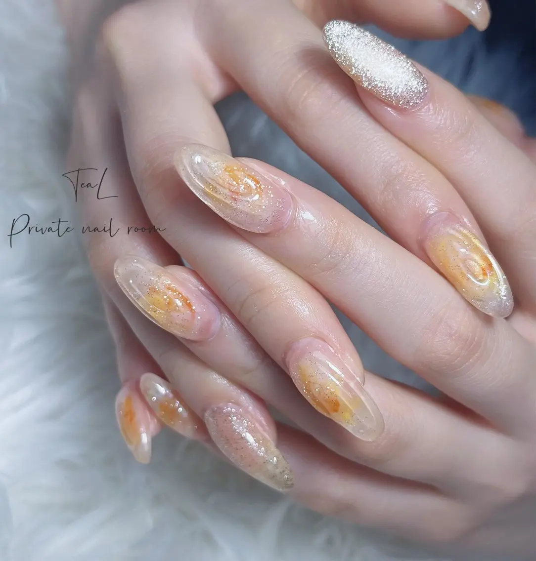 ネイル マグネットネイル ぷっくりネイル ハンドネイル TeaL nailのネイルデザイン