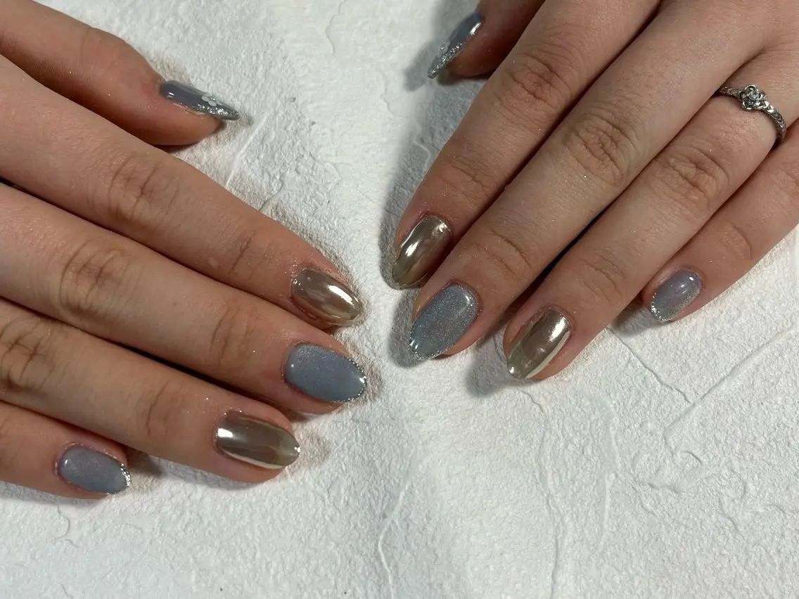 ネイル オーロラネイル フットネイル フレンチネイル ジェルネイル 韓国ネイル ハンドネイル kiki nail たまプラーザのネイルデザイン