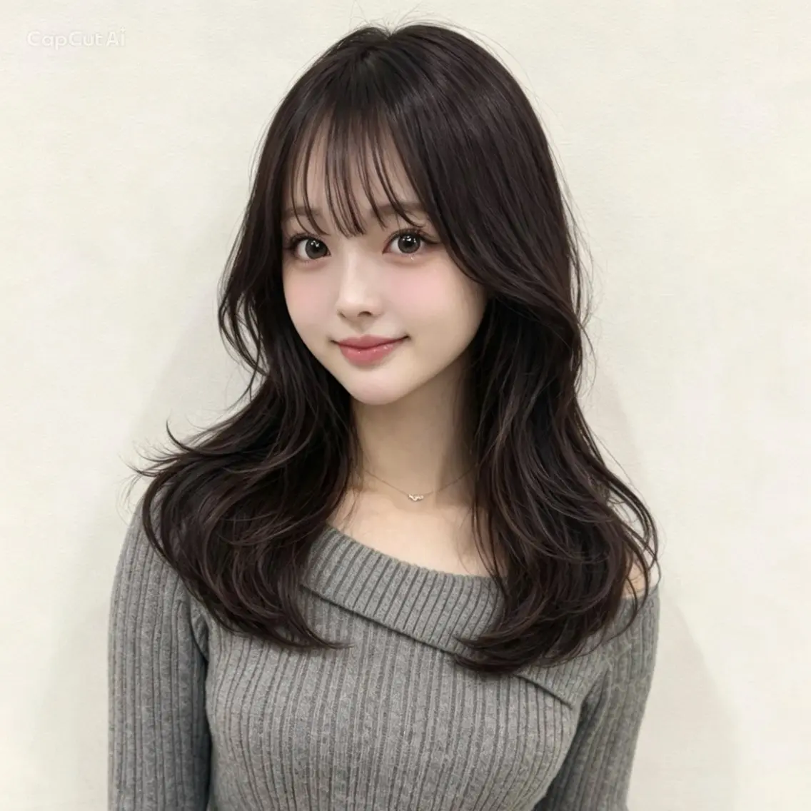 セミロング くびれヘア レイヤーカット 小顔カット カット 韓国レイヤー🇰🇷 ボブ/酸性縮毛矯正のヘアスタイル
