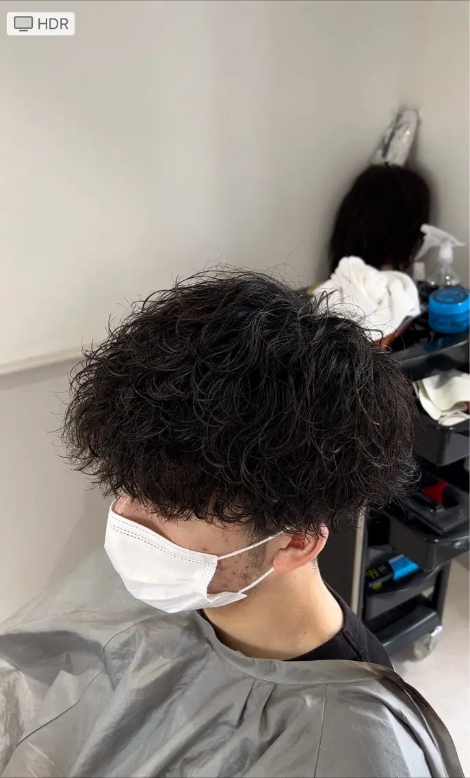 メンズカット＋波巻きパーマ＋トリートメントの写真