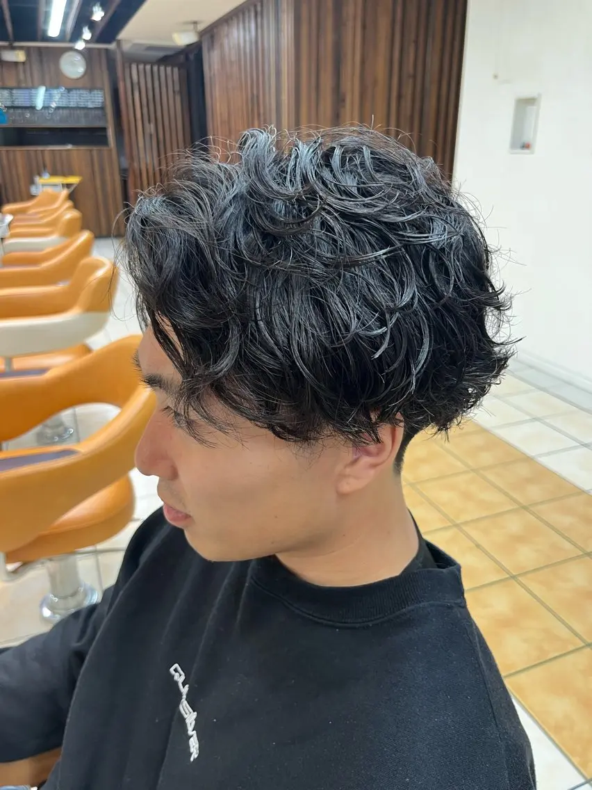 ショート パーマ メンズ カット パーマ メンズ特化/パーマ/ 髪質改善　高野奨馬のヘアスタイル
