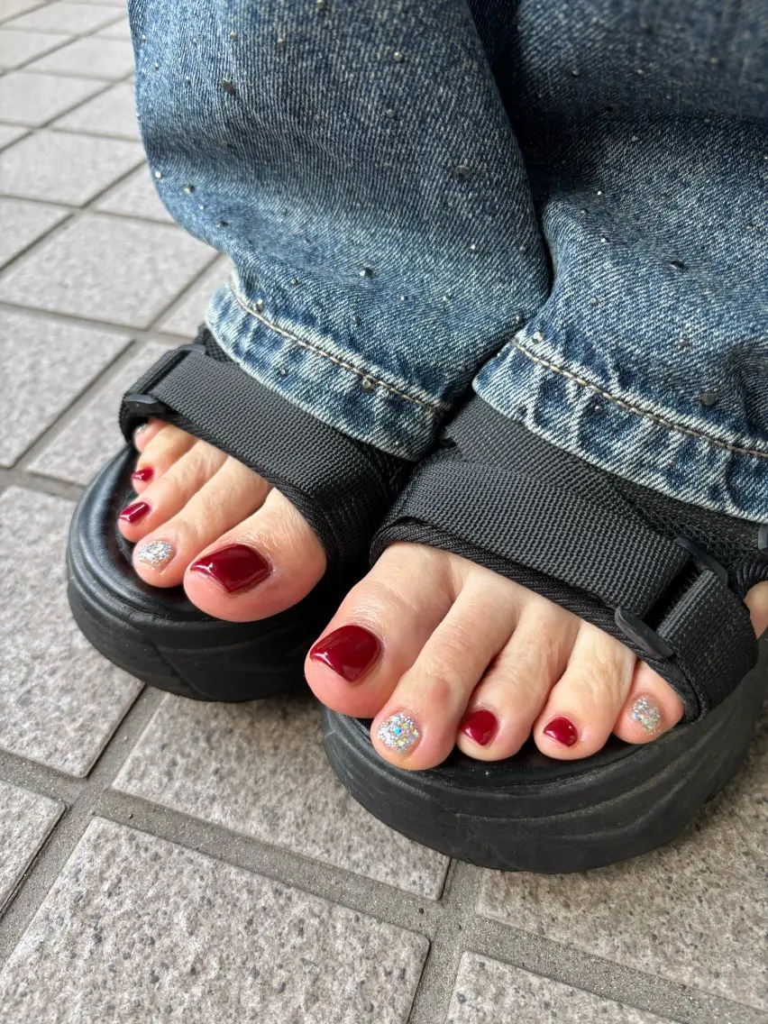【フットネイル】オフなし限定💡ワンカラー30分🎶の写真