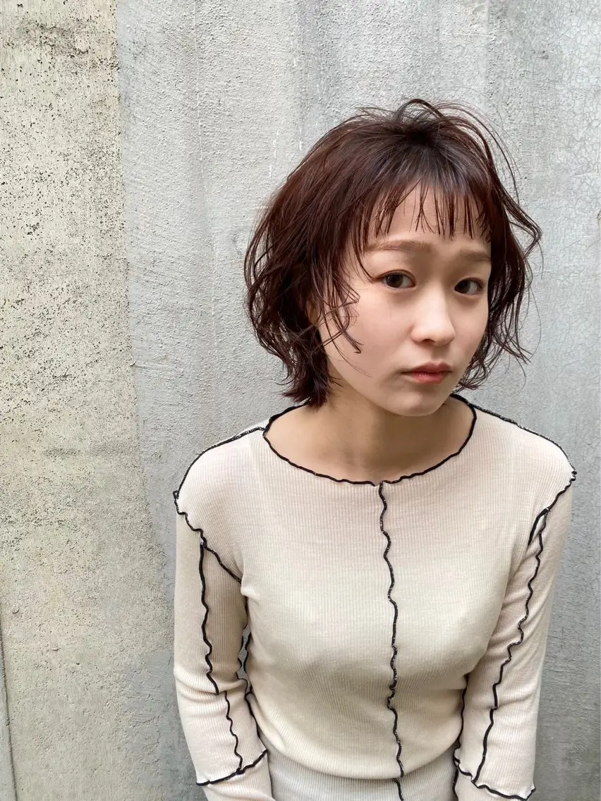 ショート カット ヘアカラー パーマ パーマ/透明感 🍃Hidetoraのヘアスタイル
