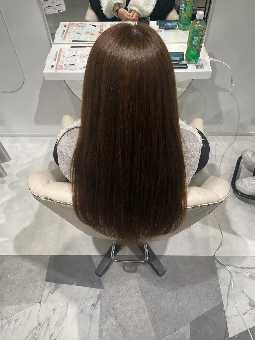 ロング カラー ブラウンカラー 透明感カラー ヘアカラー 向 康希のヘアスタイル