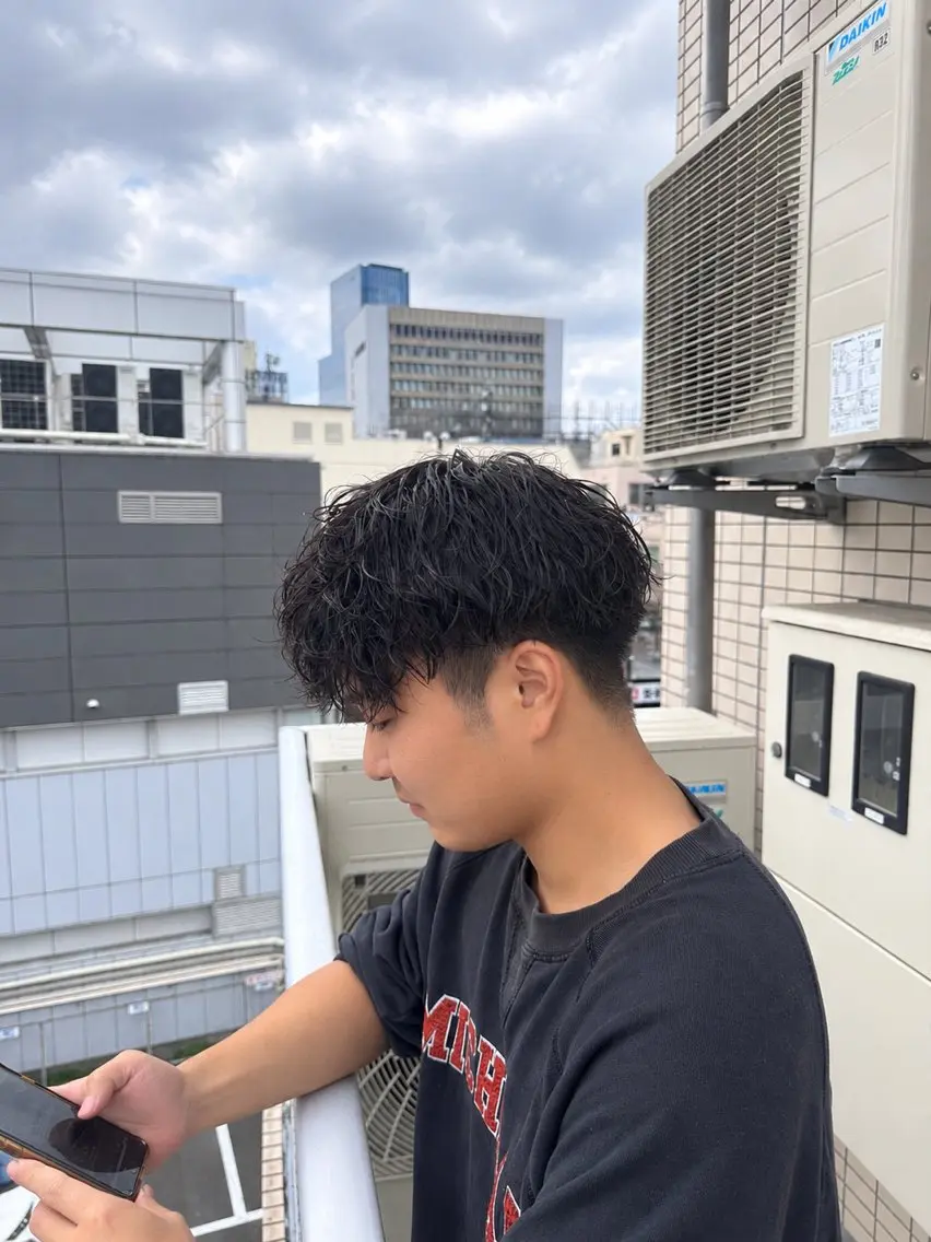 パーマ メンズ メンズパーマ 波巻きパーマ 縮毛矯正 カット パーマ カナモリ メンズカット/パーマのヘアスタイル