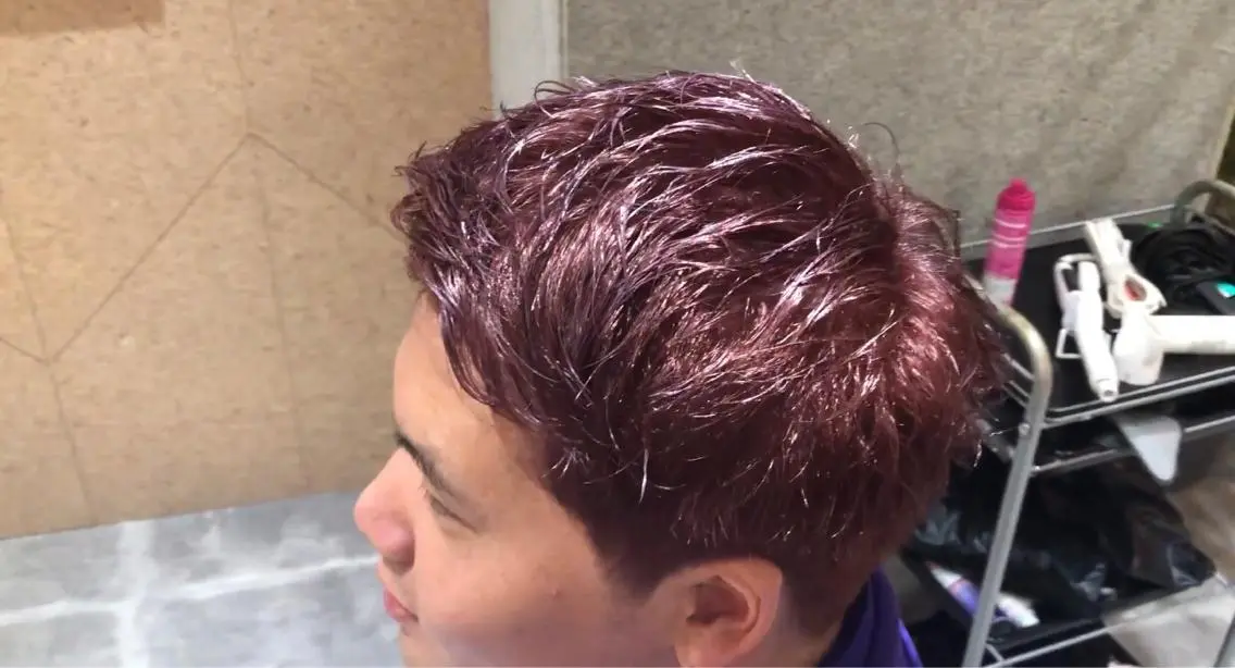 ショート カラー メンズ メンズブリーチ ブリーチ 透明感カラー ピンクカラー メンズパーマ特化型 🔥URITAのヘアスタイル