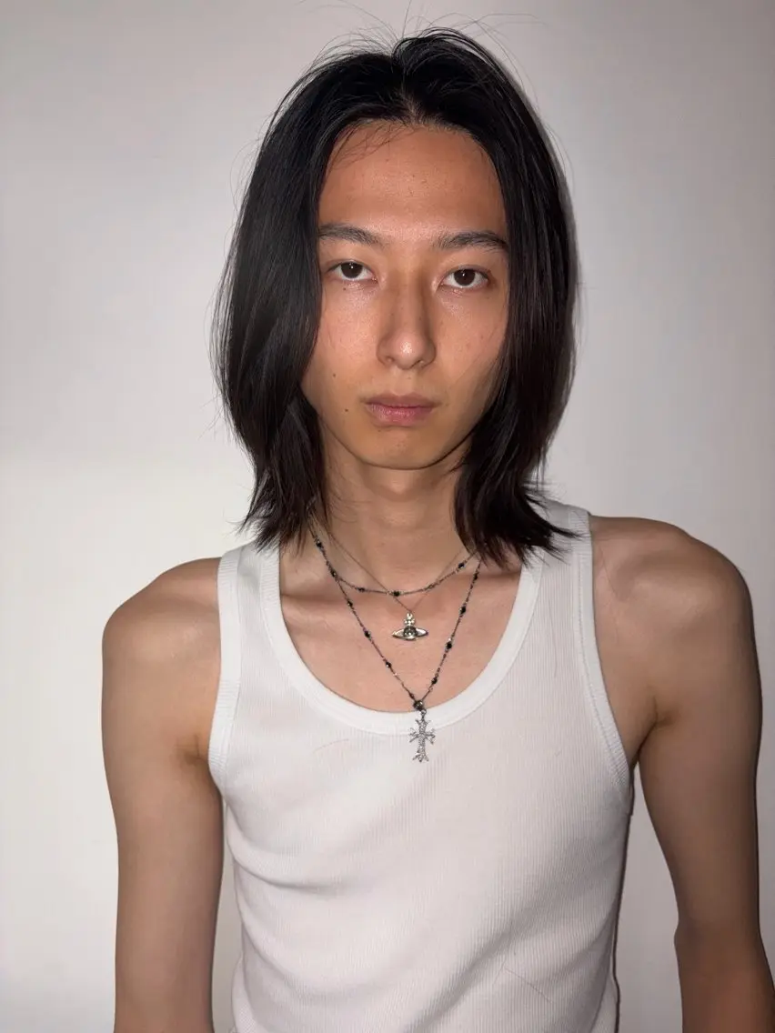 ミディアム メンズ ボブレイヤー ボブ レイヤーカット 神田橋 翔太郎のヘアスタイル