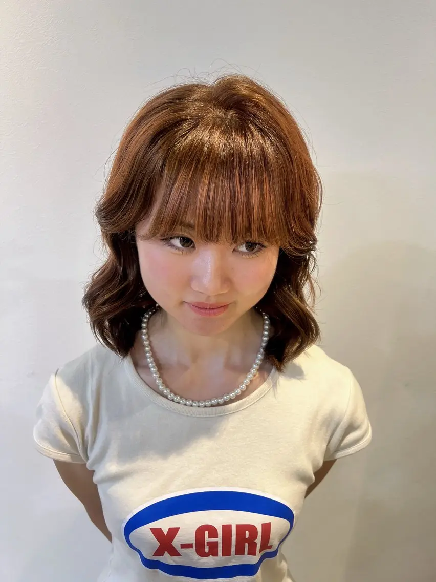 カラー ブラウンカラー キャラメルブラウン オレンジ NOA福島 RENA🌼のヘアスタイル