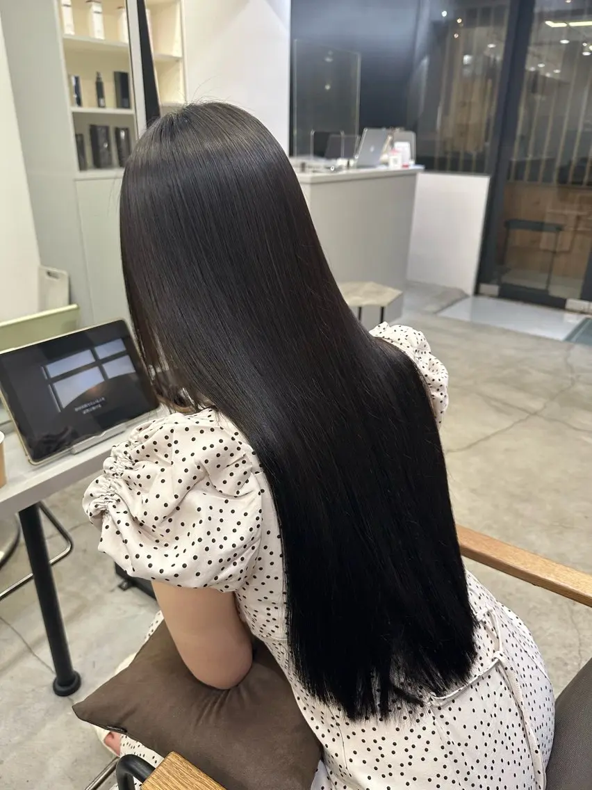 ロング パーマ 縮毛矯正 ハイトーンカラー が絶対可愛い✨泰聖✨のヘアスタイル