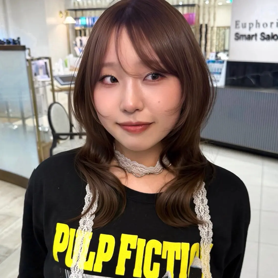 セミロング カラー レイヤーカット カット ヘアカラー トリートメント レイヤー×髪質改善 🌀渋谷 KANAのヘアスタイル