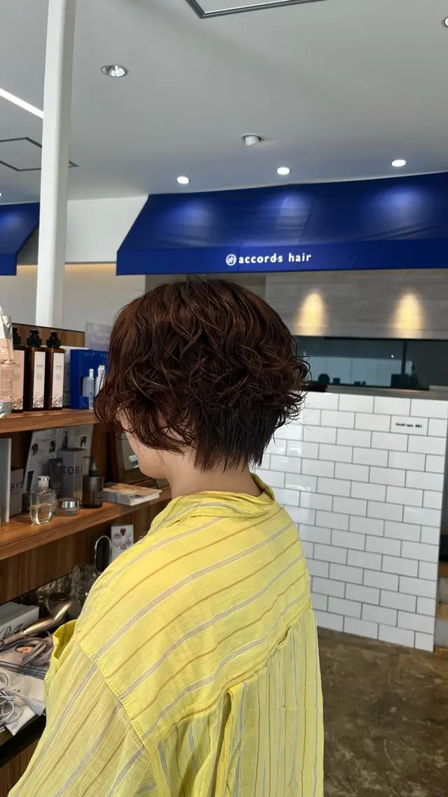 ショート パーマ 坂下 かのんのヘアスタイル
