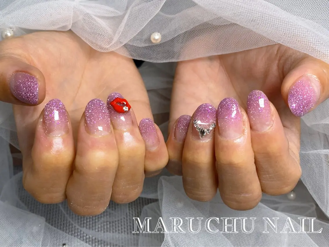 ネイル グラデーション ラメ(グリッター) ラメグラデーション 🦋✨ MARIKO✨🦋のネイルデザイン