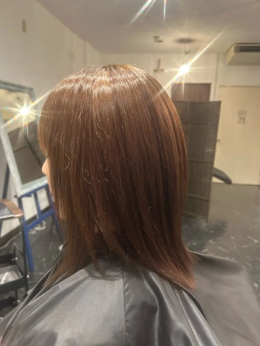 セミロング カット 縮毛矯正 トリートメント ヘッドスパ Terra hair makeのヘアスタイル