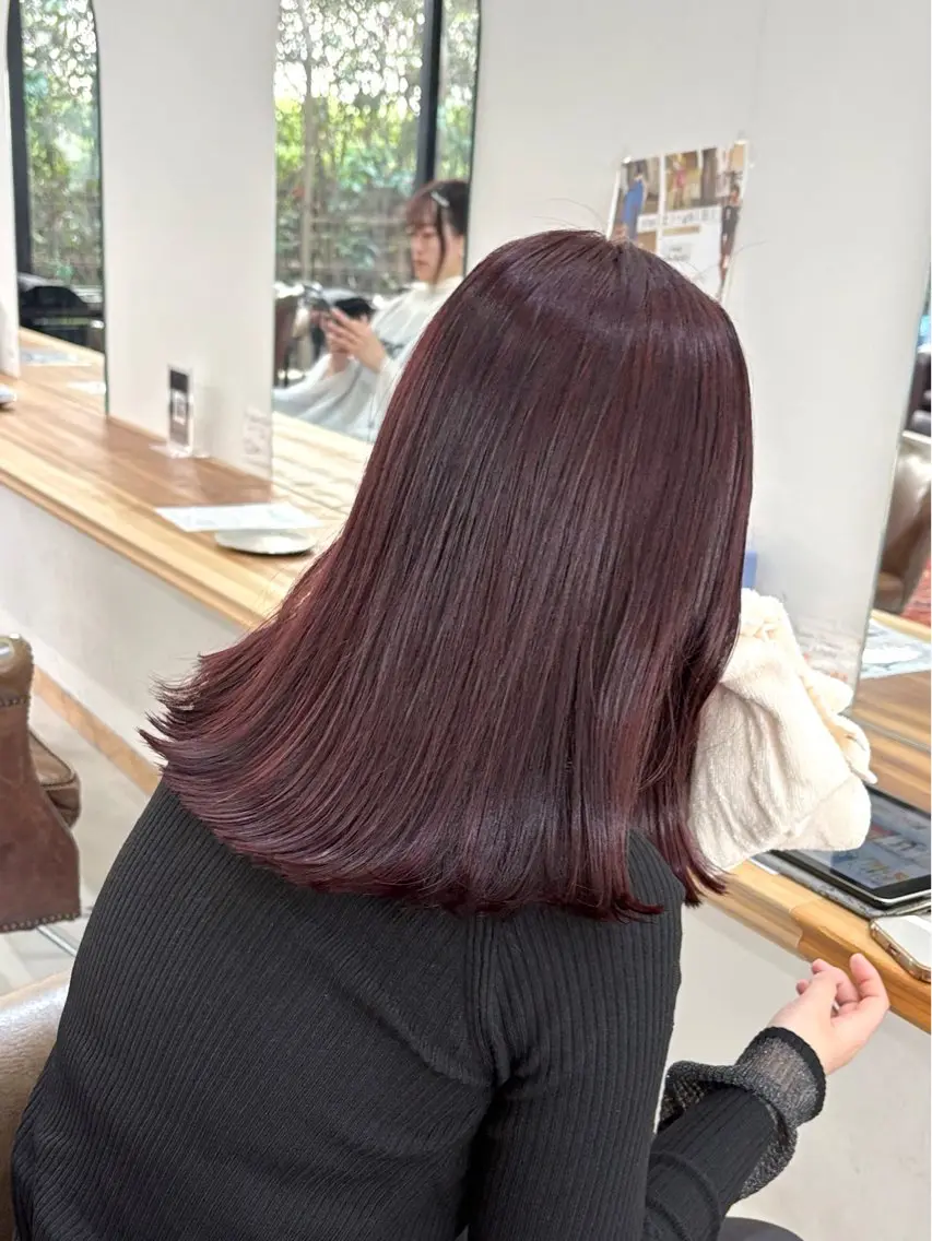 ミディアム カラー ヘアアレンジ ヘアカラー トリートメント ハル🌸柔色/ ブリーチなし/艶髪のヘアスタイル