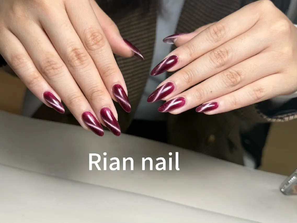 ネイル アートネイル 長さ出し ガーリー キラキラネイル 韓国ネイル ハンドネイル 長さだし専門 Rian nailのネイルデザイン