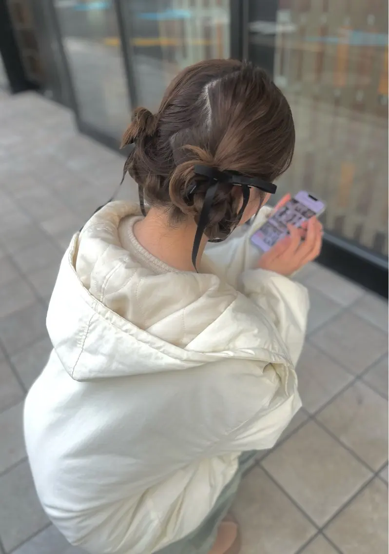 【minimo限定クーポン】color➕簡単hair set🎀(シャンプーブロー込み) ※お仕上げで簡単ヘアセット付きの写真
