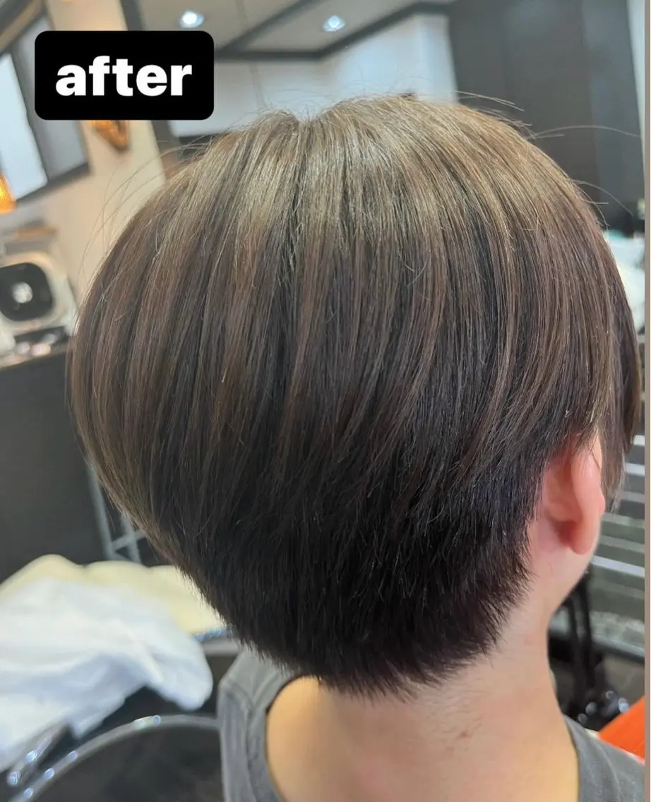 ショート アッシュ アッシュブラウン カット 美容室 enのヘアスタイル