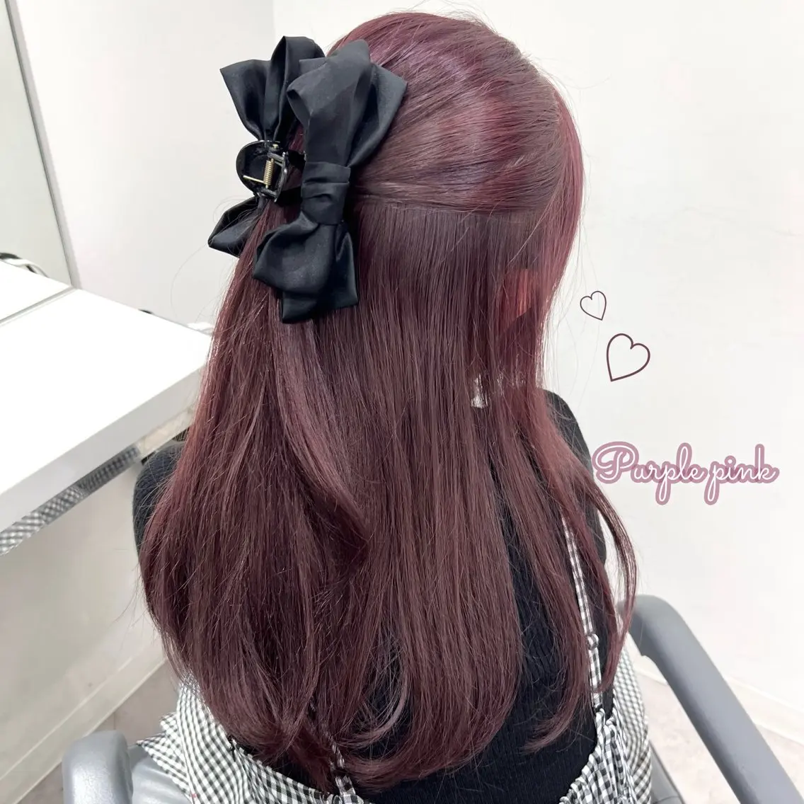 セミロング カラー ヘアアレンジ ブリーチ ピンクカラー パープルカラー 盛れる顔周り🤍渋谷 Risa🎀のヘアスタイル