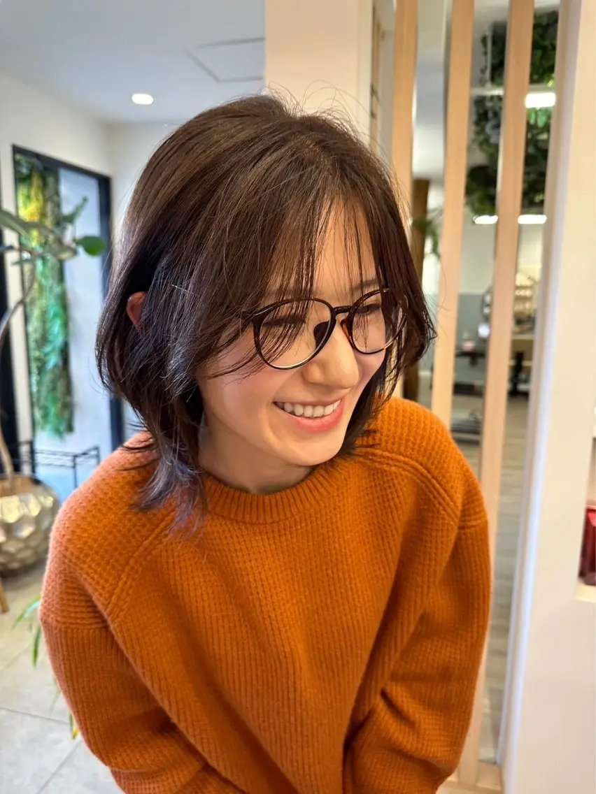 ショート カラー ブラウンカラー ナチュラルブラウン ヘアカラー 透明感カラー レイヤー/むつきのヘアスタイル