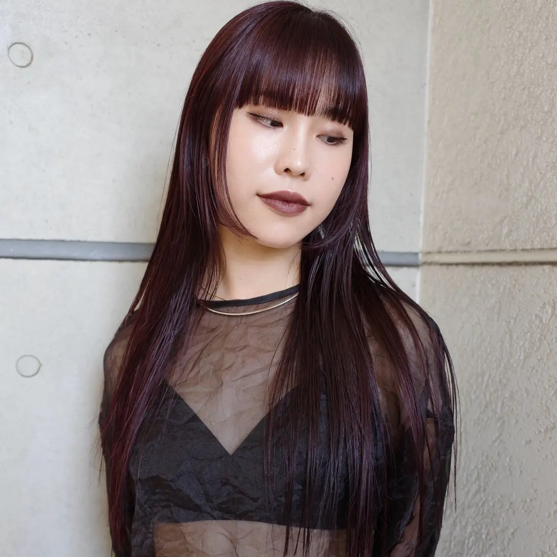 ロング カラー ベージュカラー 透明感カラー グレージュ レッドカラー 髪質改善 カット ヘアカラー トリートメント nonoka オリーブ/レイヤーのヘアスタイル