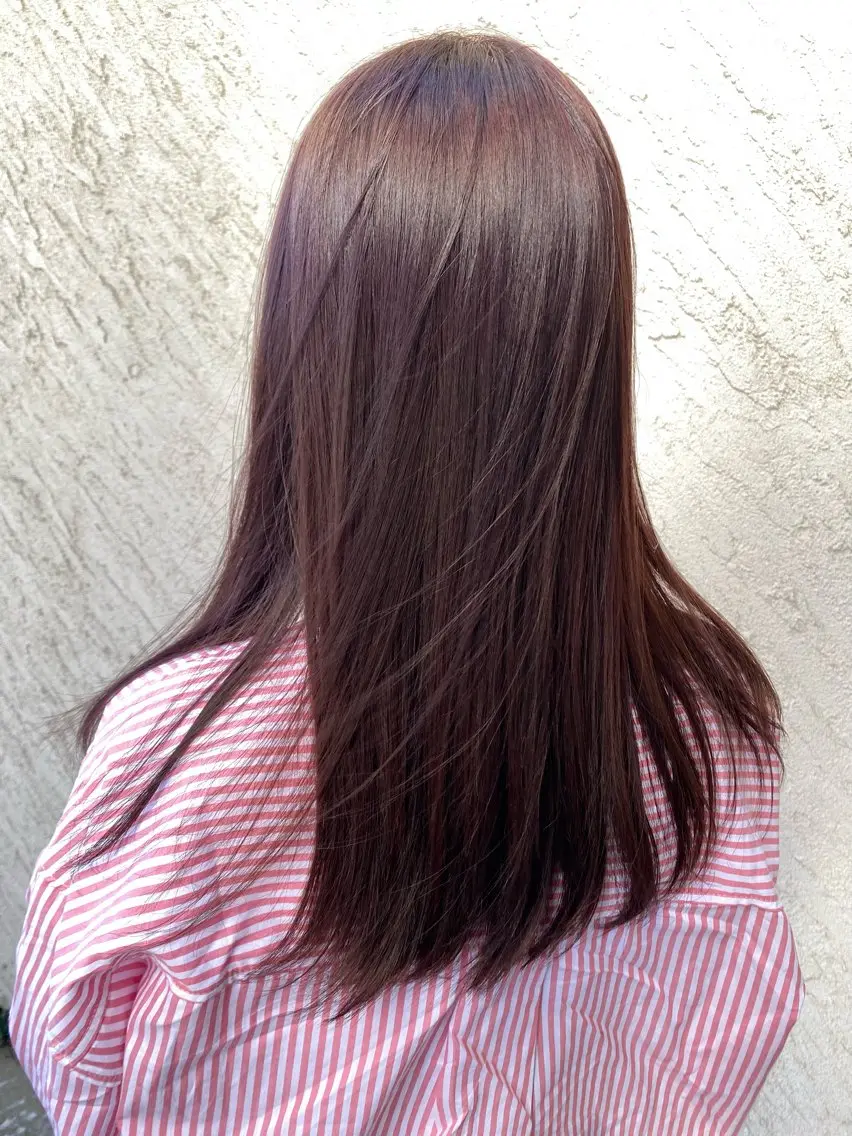 セミロング カラー ピンクカラー バイオレットカラー バイオレットピンク ストカール✨ デジタルパーマ✨植松のヘアスタイル