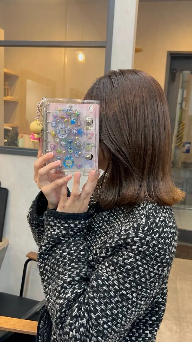 ミディアム カラー カット ヘアカラー トリートメント いなみね はるきのヘアスタイル
