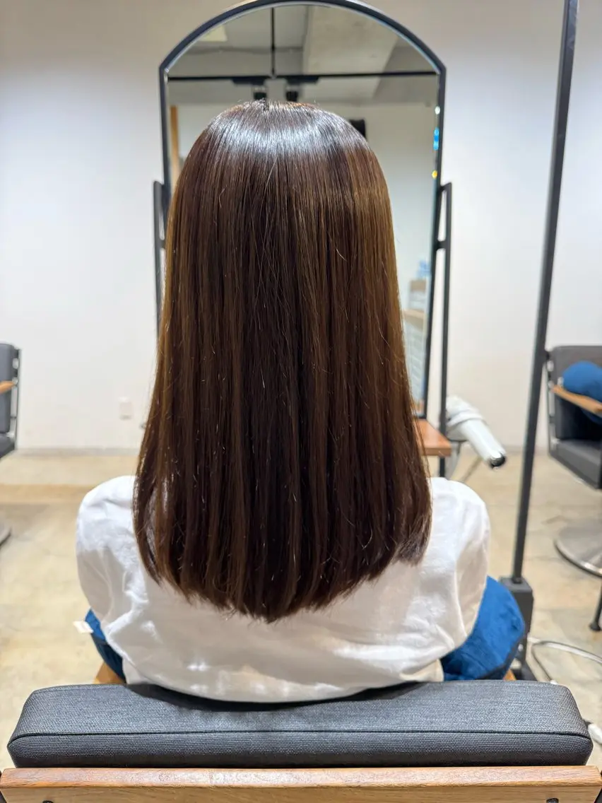 ロング カラー ベージュカラー ブリーチ ブリーチなしカラー ヘアカラー トリートメント 無料モデル募集/韓国 ヘア/ボブ/Rinのヘアスタイル