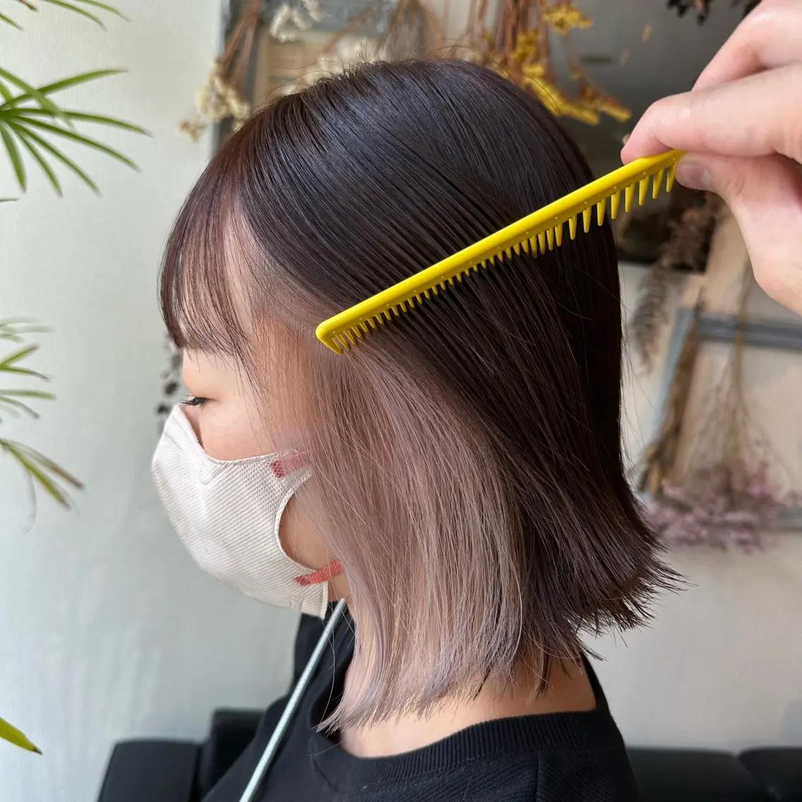 ミディアム カラー ベージュカラー カット ヘアカラー 💜推しインナー カラー/菊池柊真💜のヘアスタイル