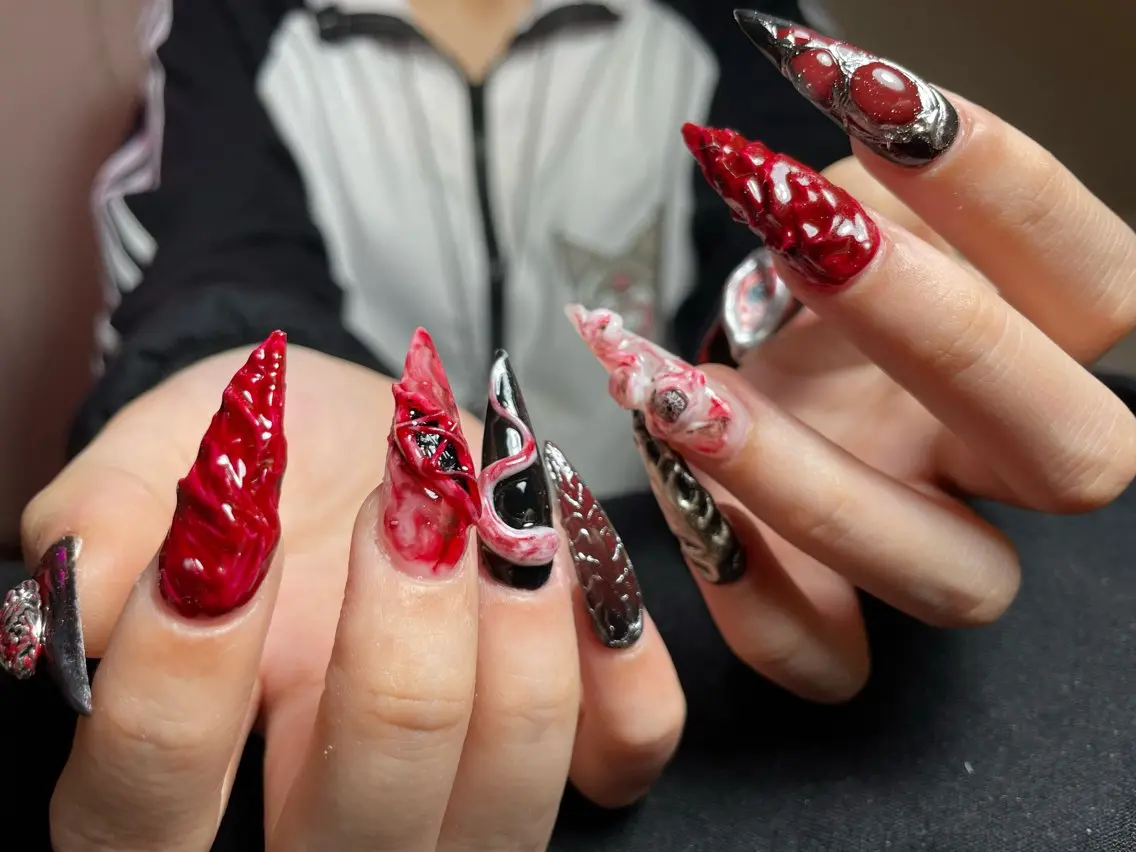ネイル 成人式 ジェルネイル ネイルチップ ハンドネイル MoMoA Nail ネイル長さ出し専門店のネイルデザイン