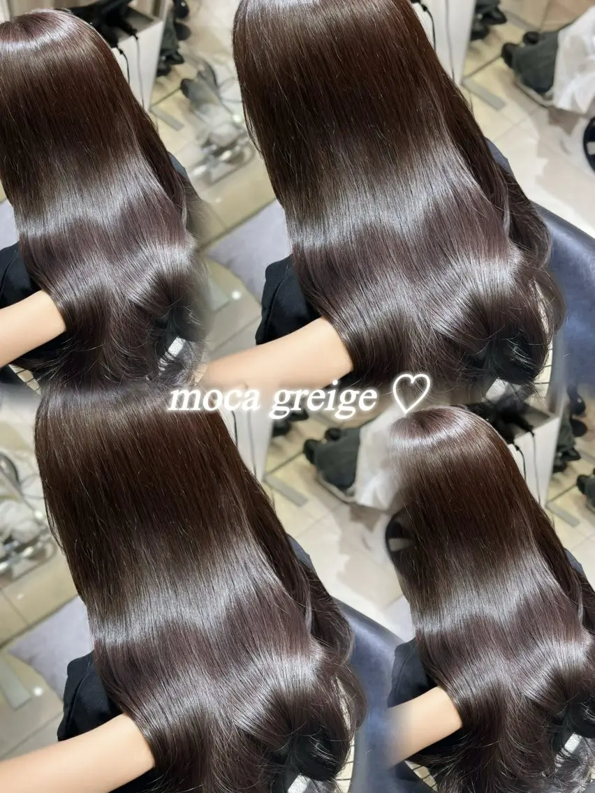 ロング カラー 透明感カラー グレージュ モカグレージュ カット ヘアカラー 縮毛矯正 トリートメント 韓国レイヤー×モテ髪 /MITSUKI🤍のヘアスタイル
