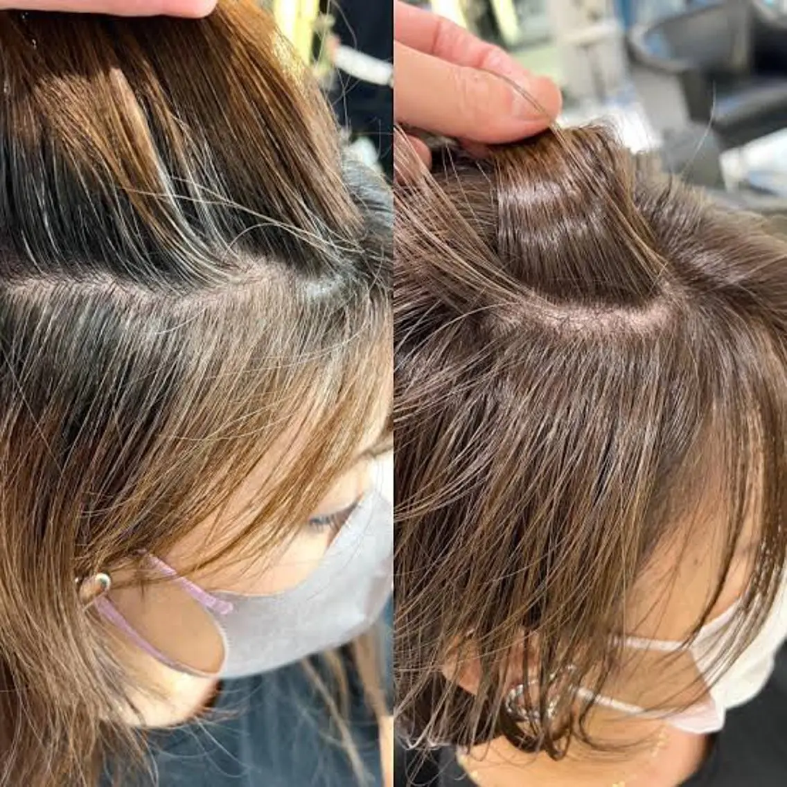 ショート ラベンダーベージュ パープルカラー ボブ ハイライト 韓国風ヘア 札幌ブリーチカラー/ ダブルカラー/ドイのヘアスタイル
