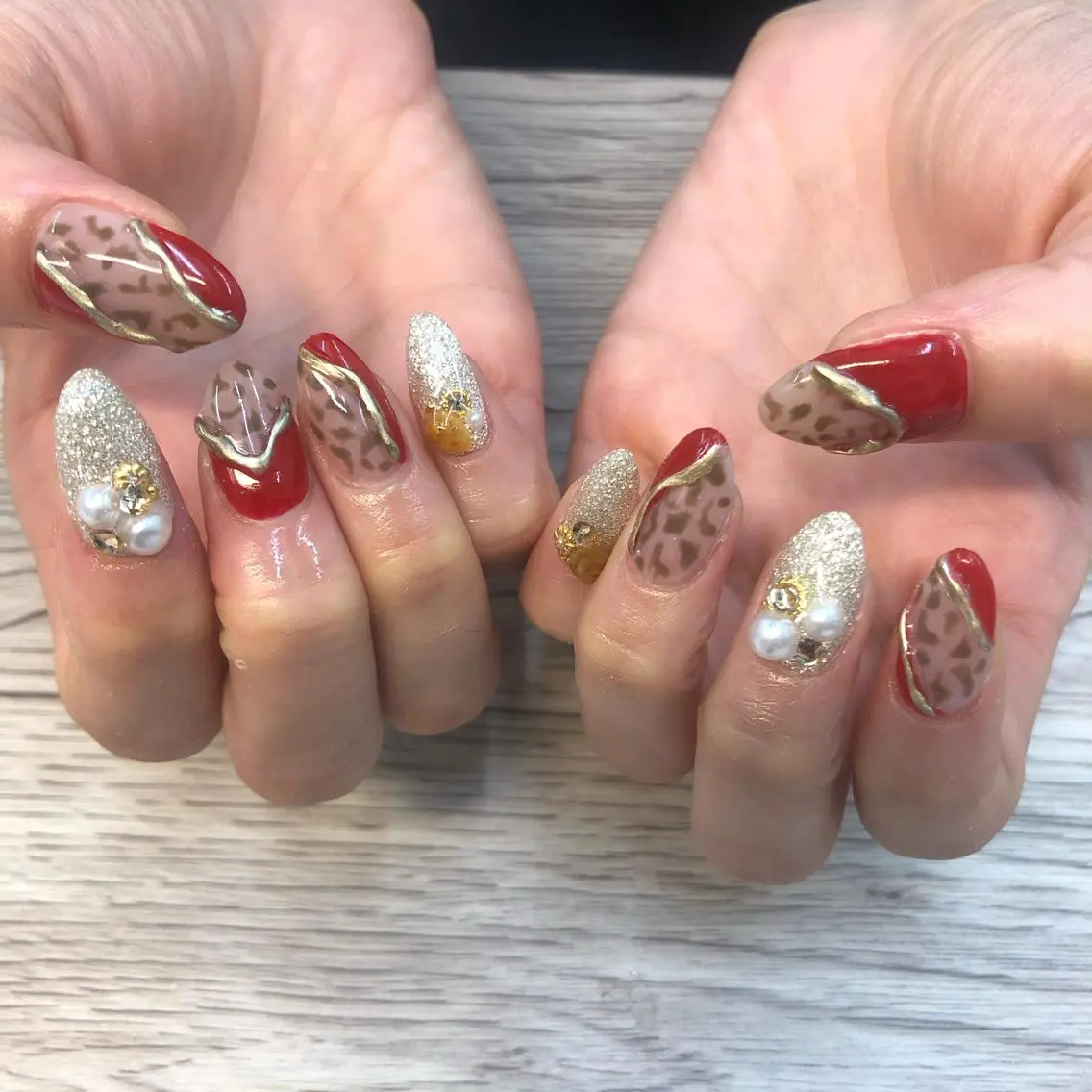 ネイル 赤色 🎀AYAKO 🎀中韓ネイルのネイルデザイン