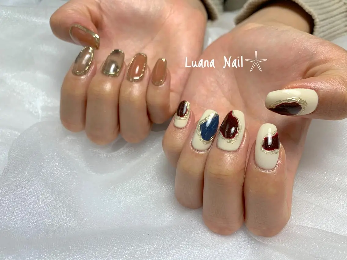 ネイル ミラーネイル ハンドネイル BeauJu by Luana Nailのネイルデザイン